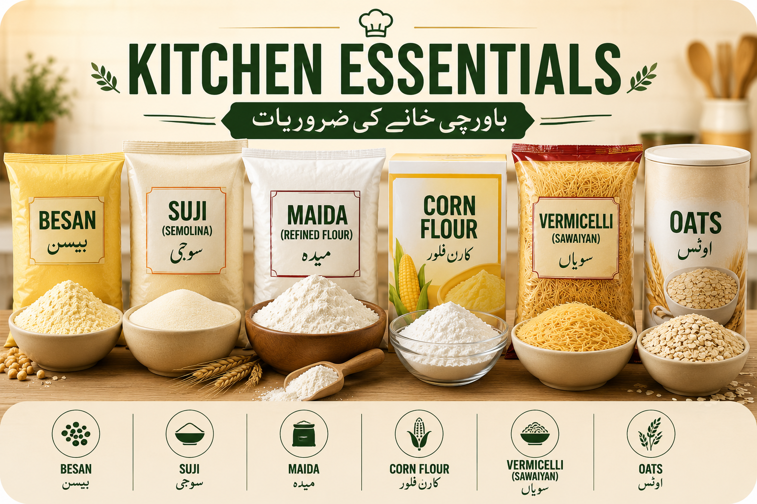 Kitchen Essentials | باورچی خانے کی ضروریات